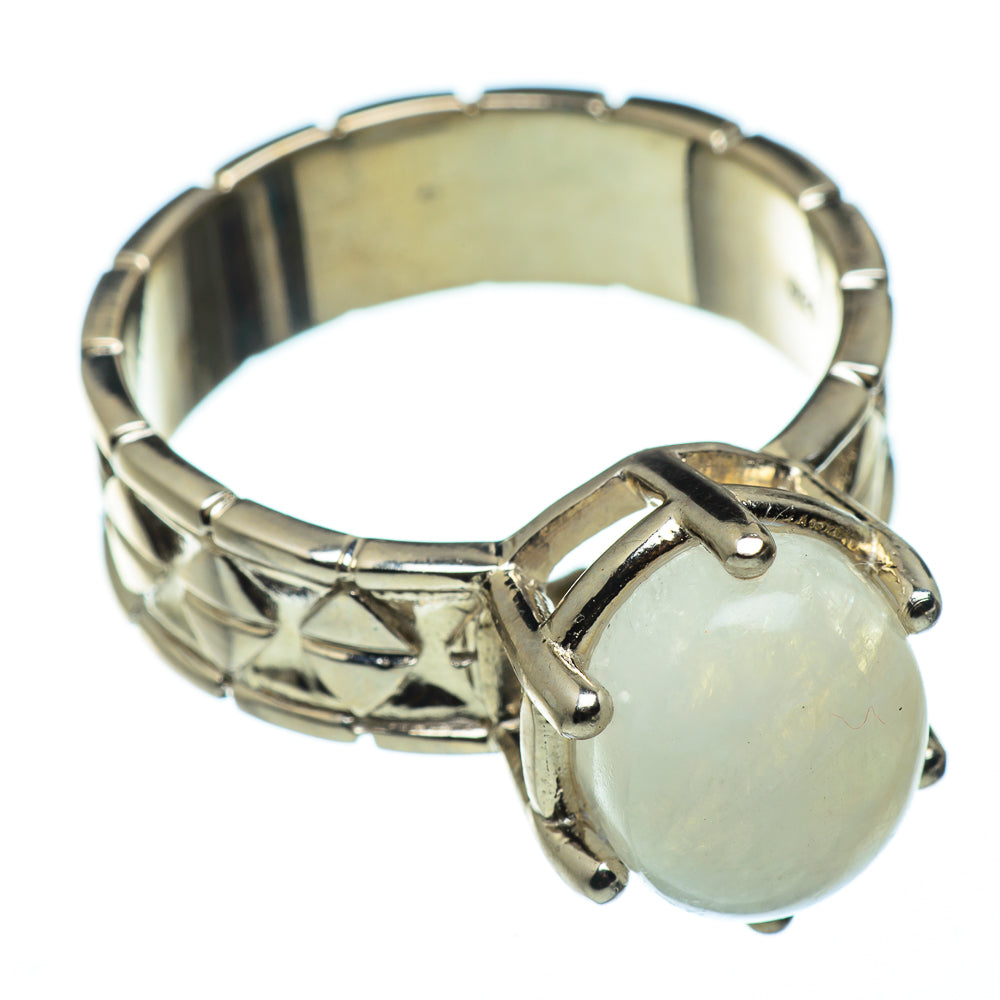 Rainbow Moonstone Rings handcrafted by Ana Silver Co - RING48758