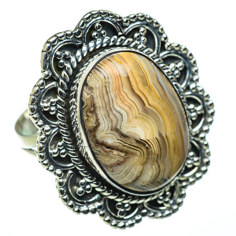 Laguna Lace Agate Rings handcrafted by Ana Silver Co - RING49076