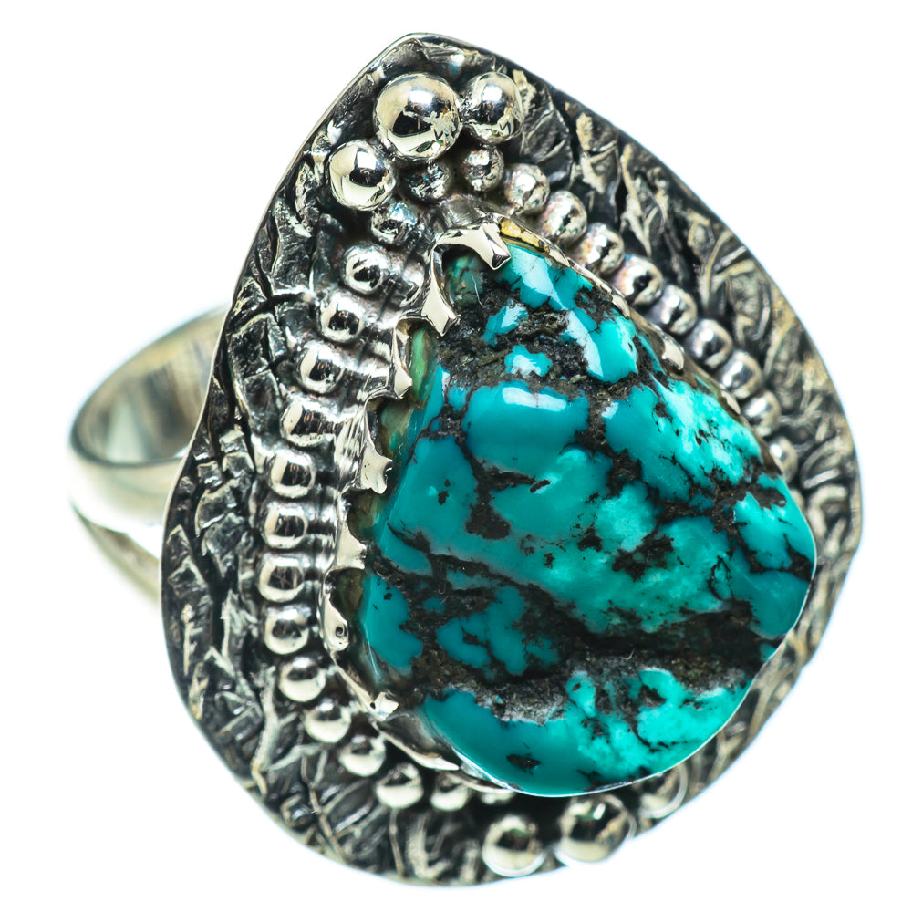 Tibetan Turquoise Rings handcrafted by Ana Silver Co - RING49636