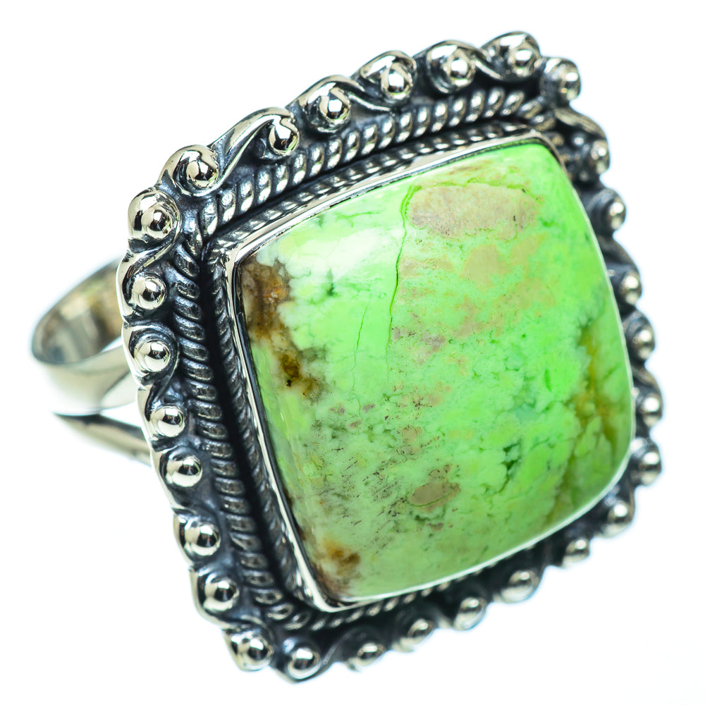 Lemon Chrysoprase Rings handcrafted by Ana Silver Co - RING50213