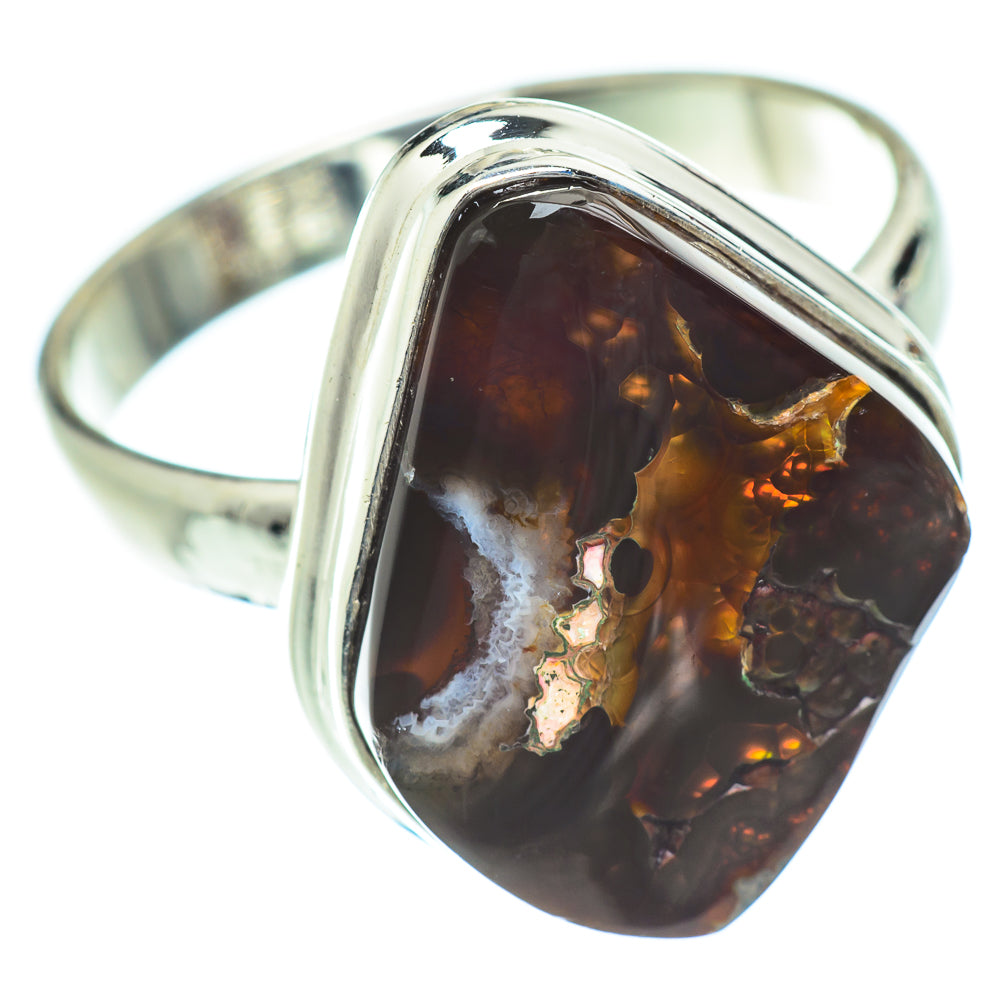 Mexican Fire Agate Rings handcrafted by Ana Silver Co - RING54416