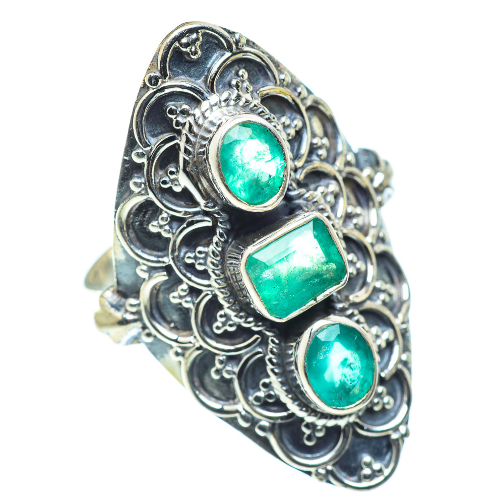 Zambian Emerald Rings handcrafted by Ana Silver Co - RING54999