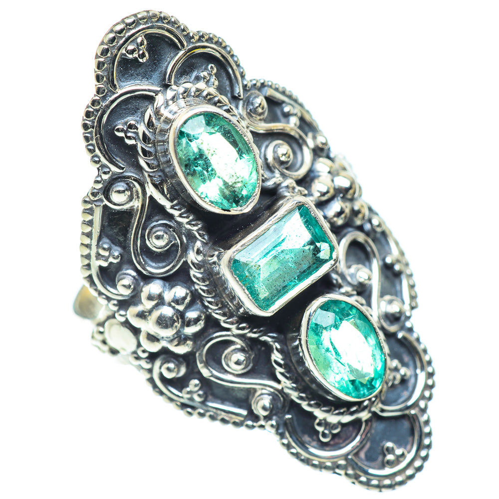 Zambian Emerald Rings handcrafted by Ana Silver Co - RING55058