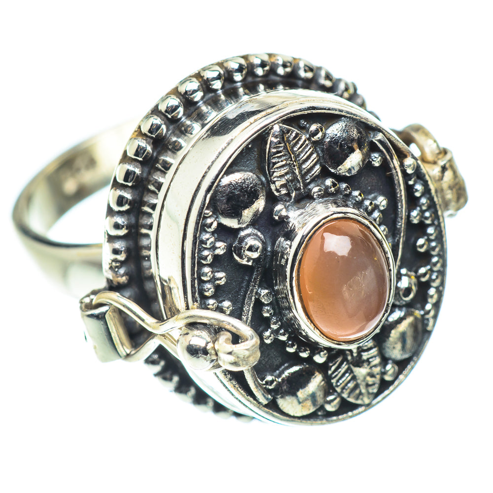 Peach Moonstone Rings handcrafted by Ana Silver Co - RING55216