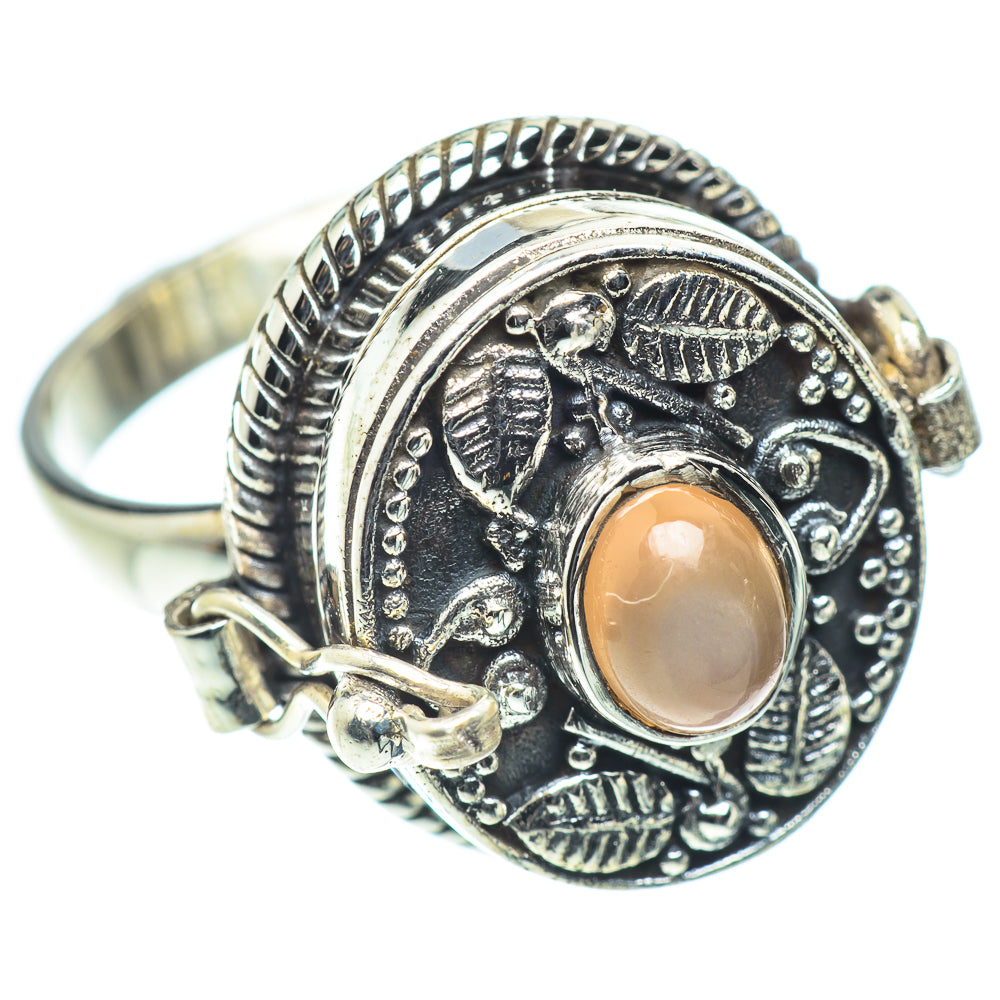 Peach Moonstone Rings handcrafted by Ana Silver Co - RING55257