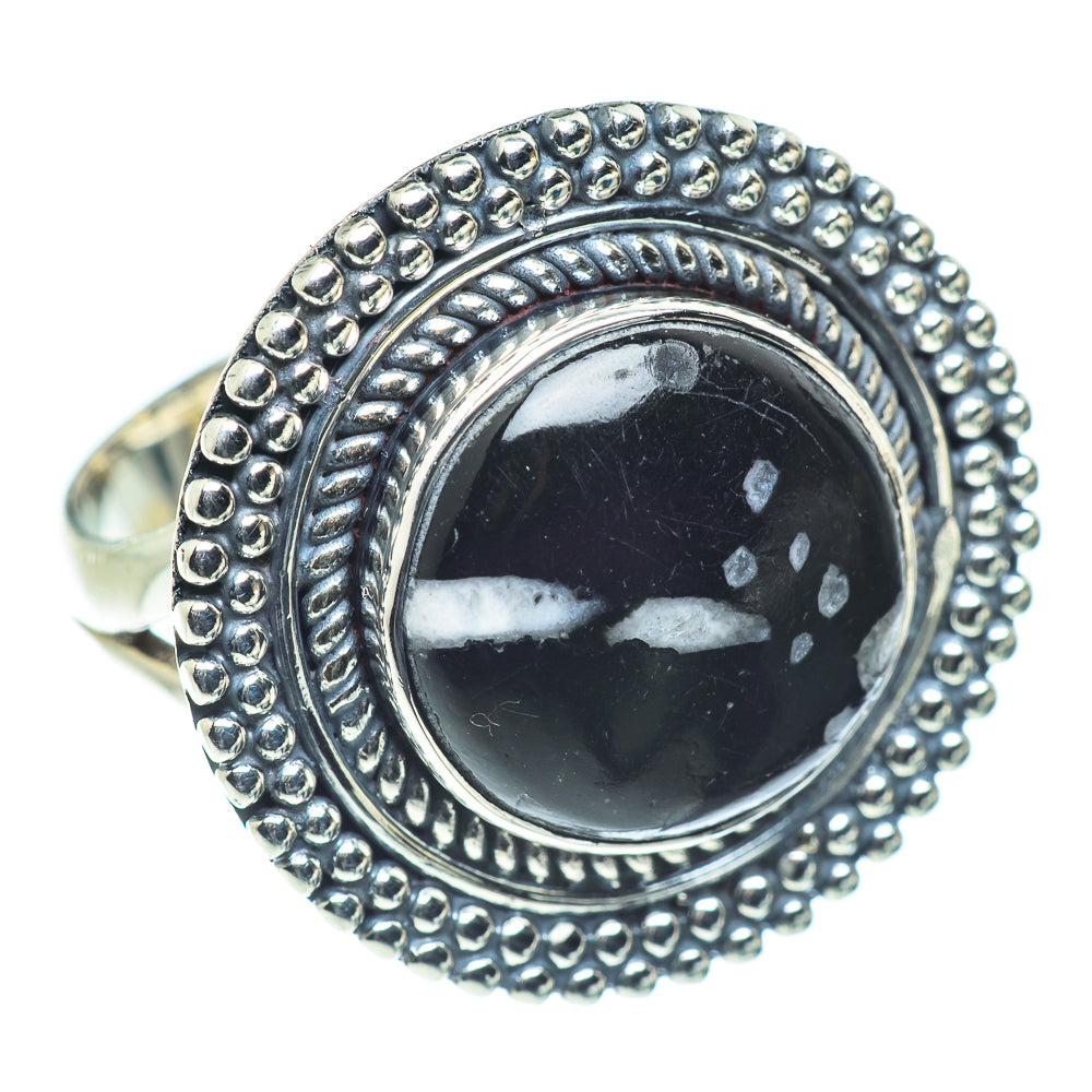 Snowflake Obsidian Rings handcrafted by Ana Silver Co - RING55544