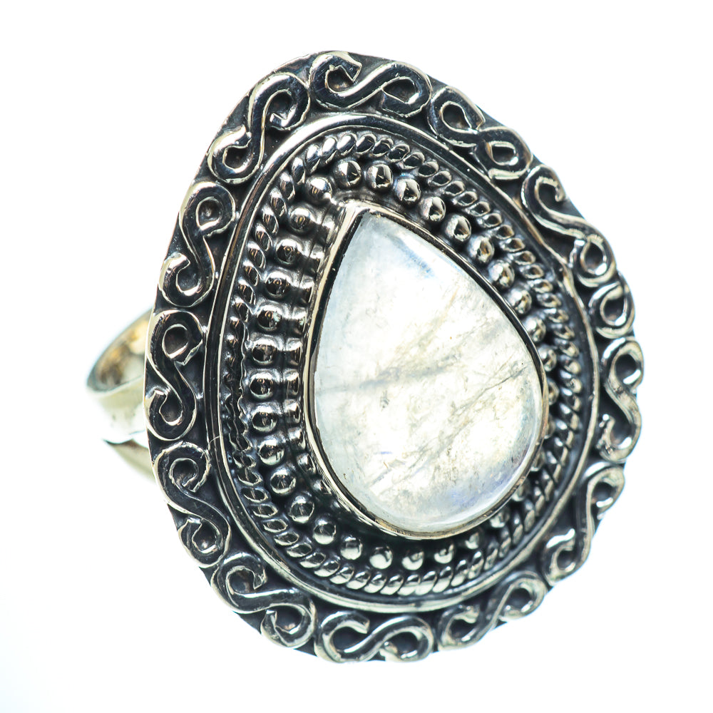 Rainbow Moonstone Rings handcrafted by Ana Silver Co - RING55629