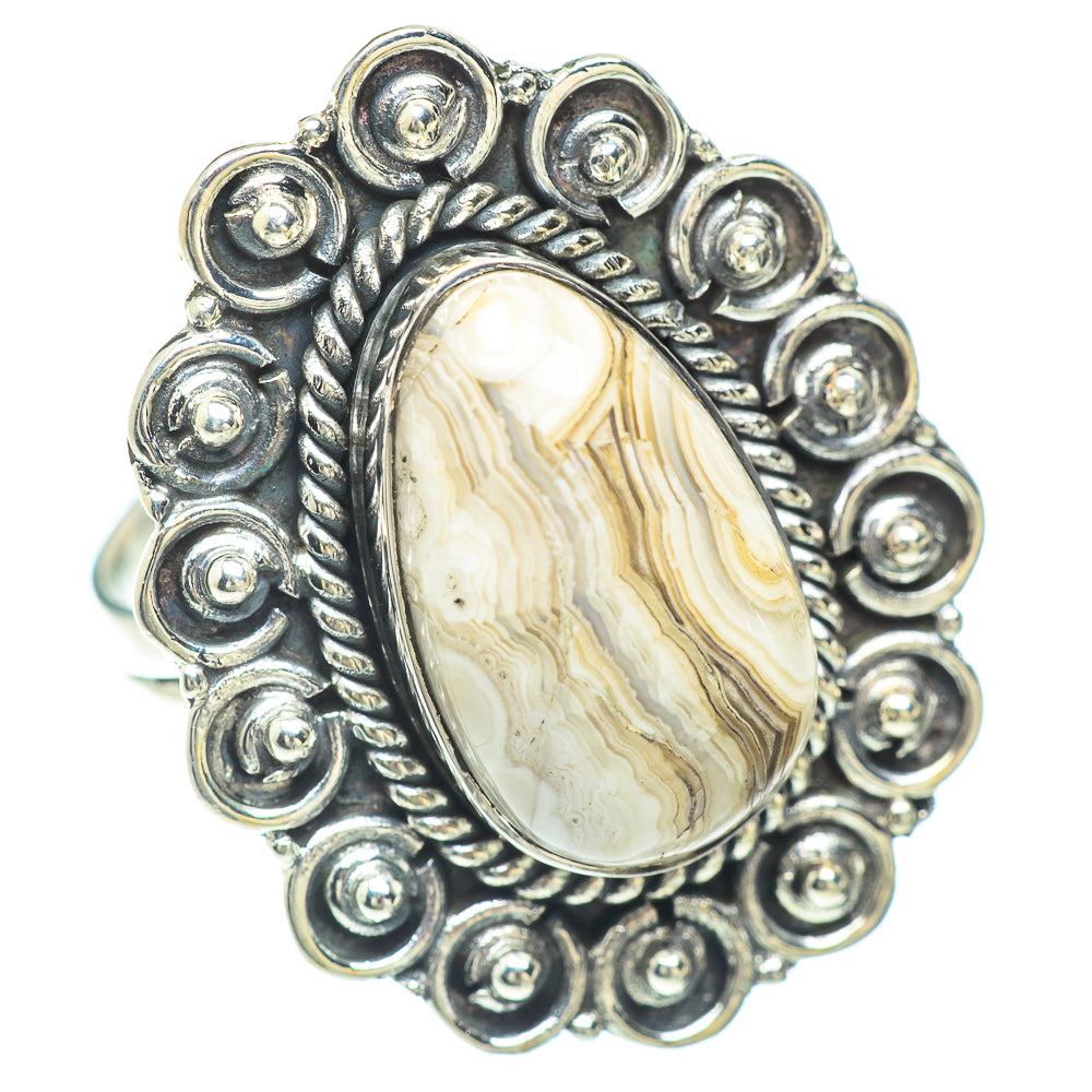 Laguna Lace Agate Rings handcrafted by Ana Silver Co - RING56076