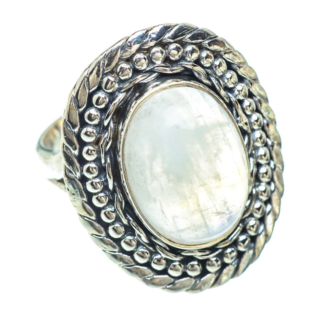 Rainbow Moonstone Rings handcrafted by Ana Silver Co - RING56293