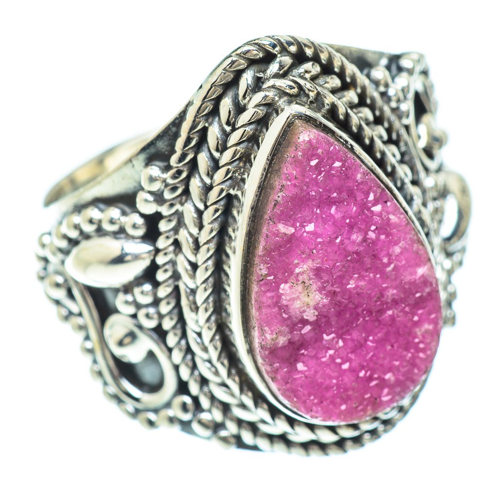 Cobalto Calcite Druzy Rings handcrafted by Ana Silver Co - RING56374