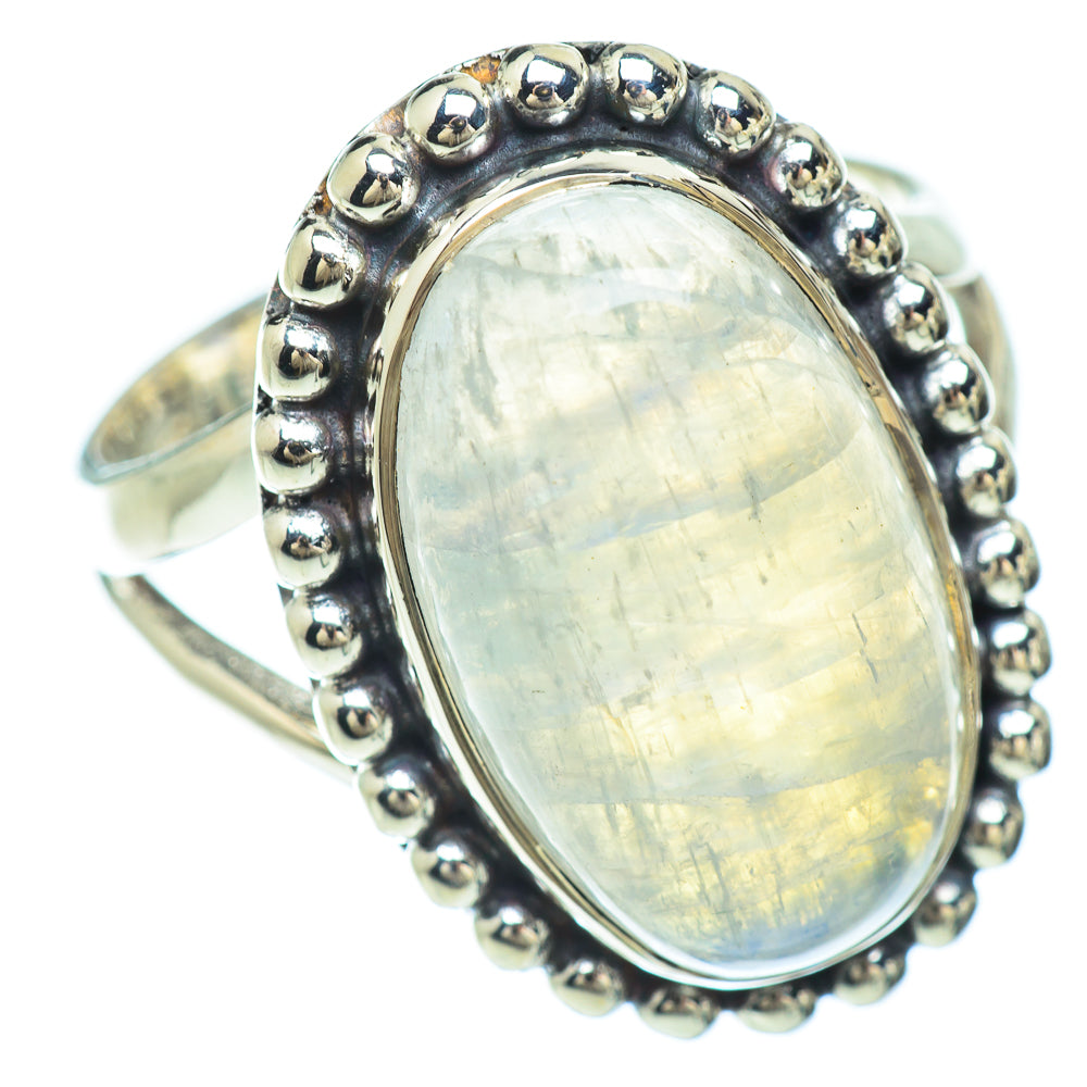 Rainbow Moonstone Rings handcrafted by Ana Silver Co - RING56505