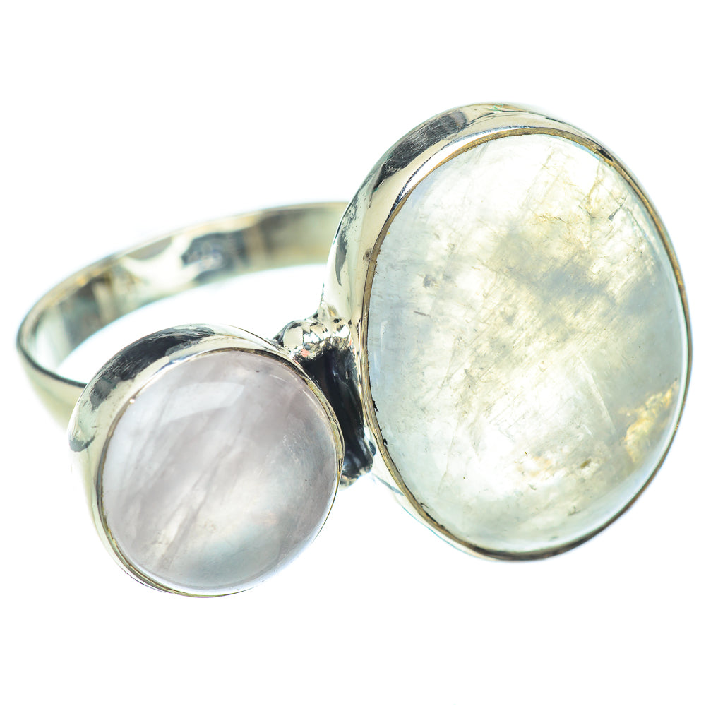 Rainbow Moonstone Rings handcrafted by Ana Silver Co - RING56940