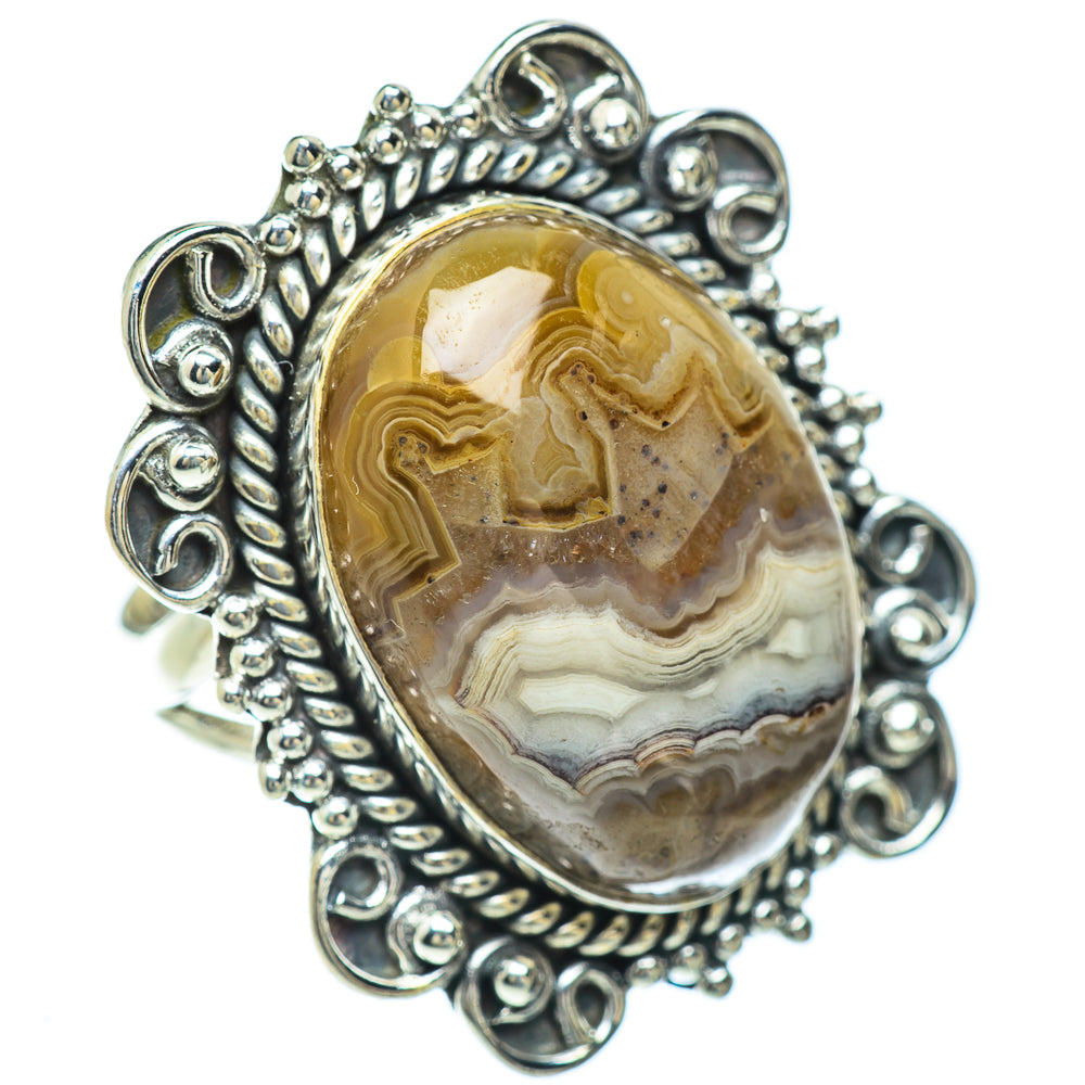 Laguna Lace Agate Rings handcrafted by Ana Silver Co - RING56953