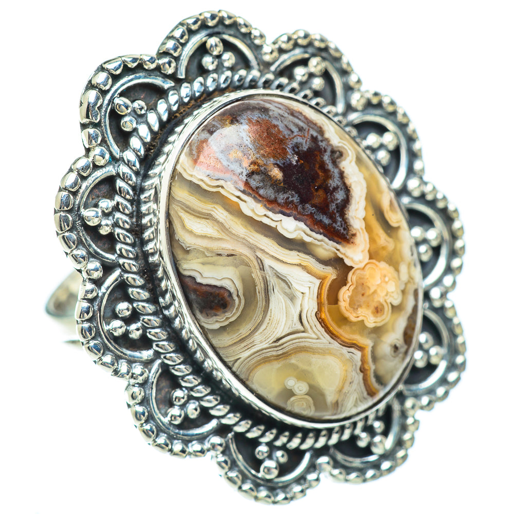 Laguna Lace Agate Rings handcrafted by Ana Silver Co - RING57015