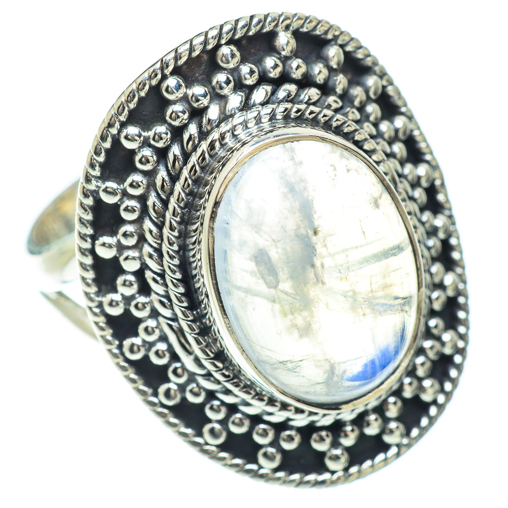 Rainbow Moonstone Rings handcrafted by Ana Silver Co - RING57080