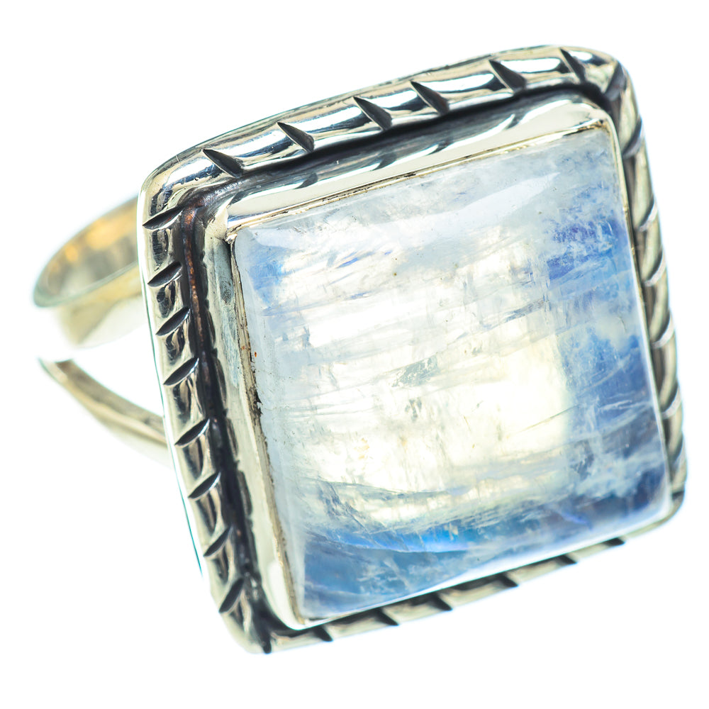 Rainbow Moonstone Rings handcrafted by Ana Silver Co - RING57106