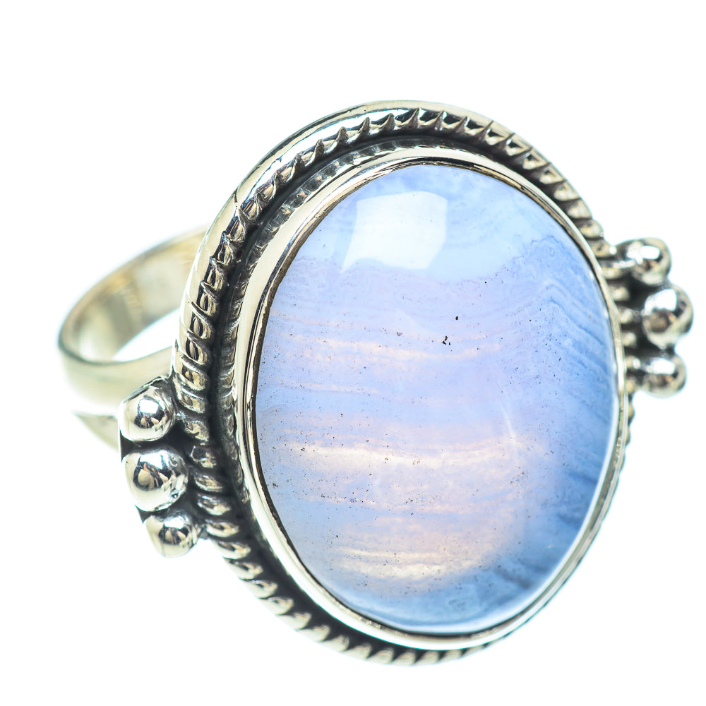 Blue Lace Agate Rings handcrafted by Ana Silver Co - RING57180