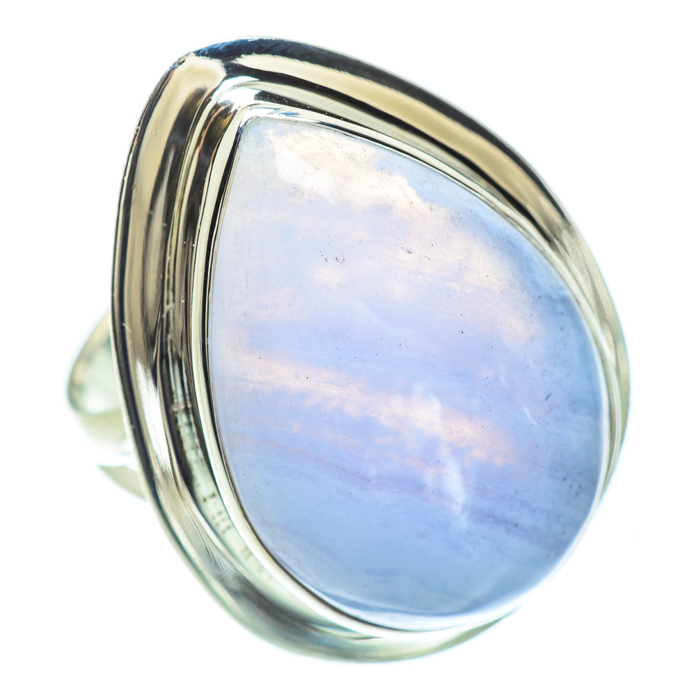 Blue Lace Agate Rings handcrafted by Ana Silver Co - RING57270