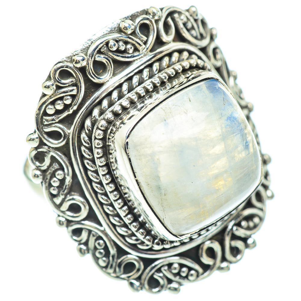 Rainbow Moonstone Rings handcrafted by Ana Silver Co - RING57271