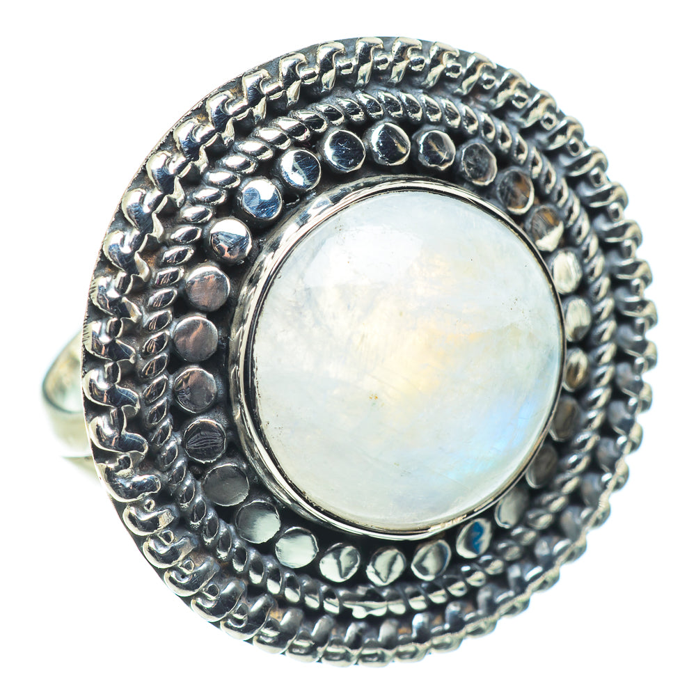 Rainbow Moonstone Rings handcrafted by Ana Silver Co - RING57681