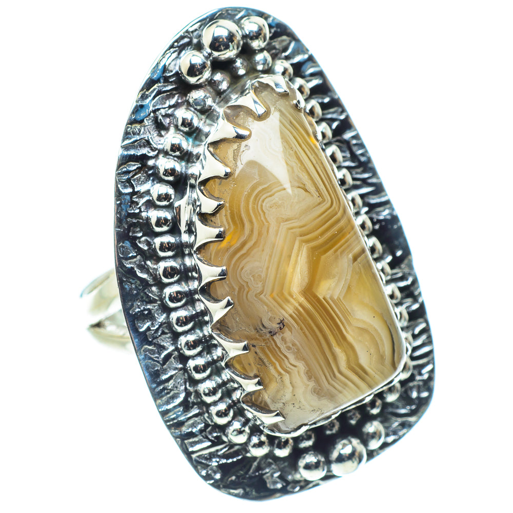 Laguna Lace Agate Rings handcrafted by Ana Silver Co - RING57977