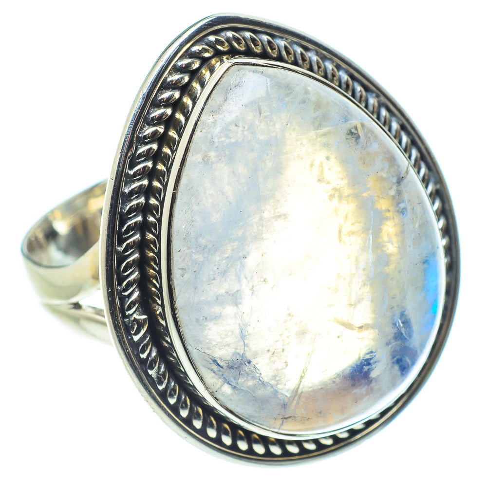 Rainbow Moonstone Rings handcrafted by Ana Silver Co - RING57987