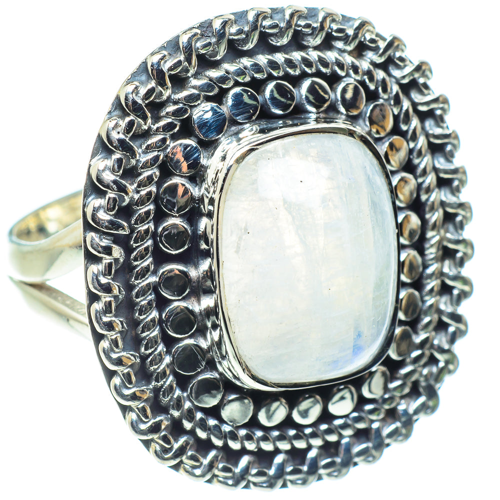 Rainbow Moonstone Rings handcrafted by Ana Silver Co - RING58506
