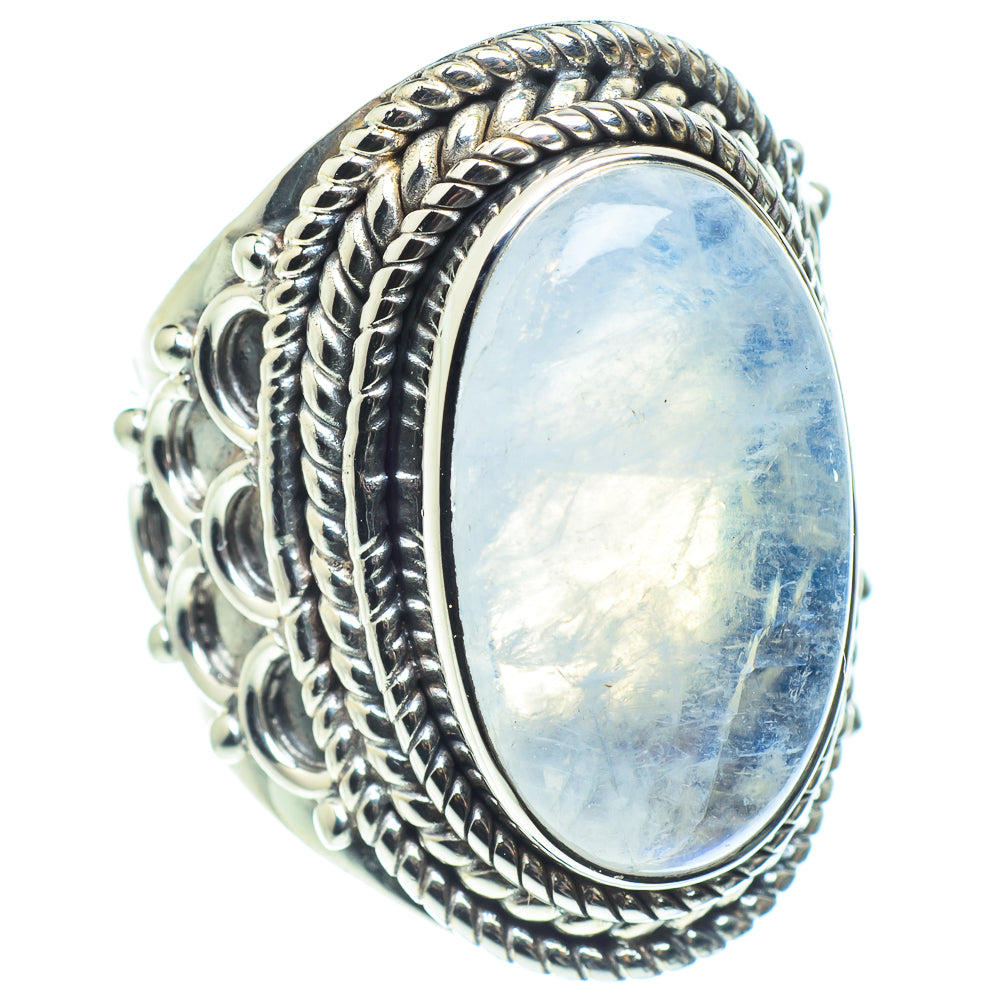 Rainbow Moonstone Rings handcrafted by Ana Silver Co - RING58530