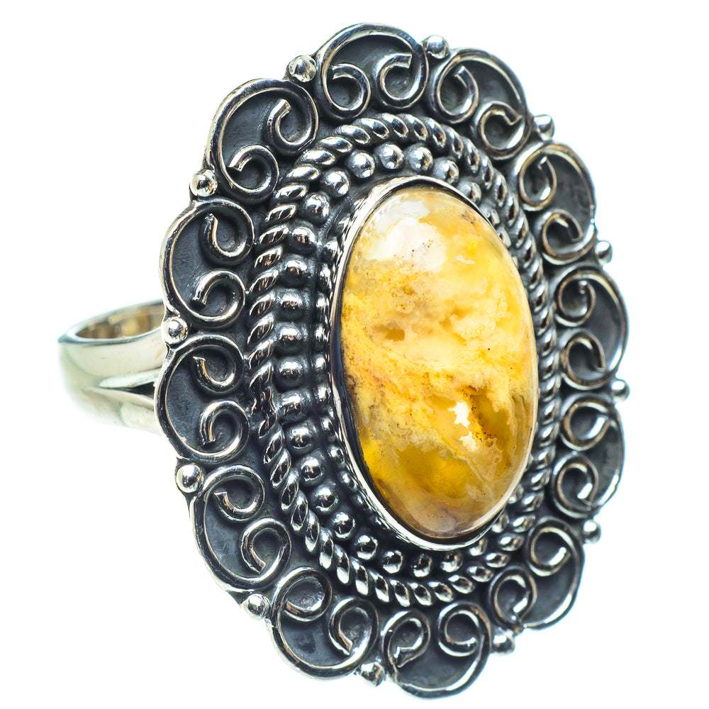 Plume Agate Rings handcrafted by Ana Silver Co - RING58534 - Photo 2