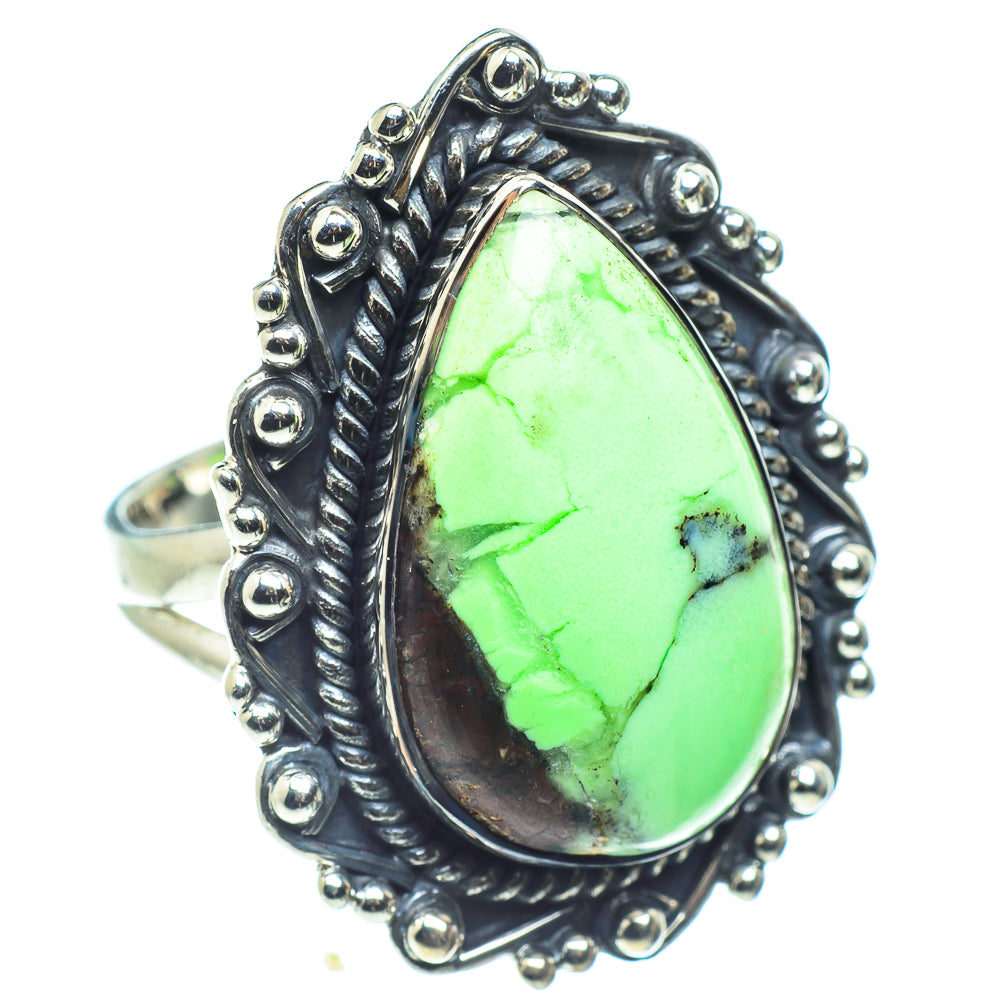 Lemon Chrysoprase Rings handcrafted by Ana Silver Co - RING58607