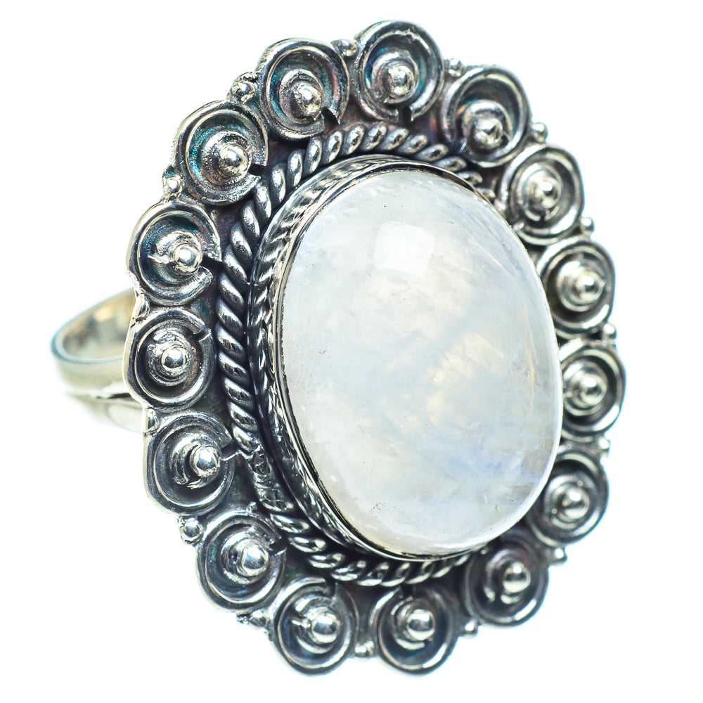 Rainbow Moonstone Rings handcrafted by Ana Silver Co - RING59105