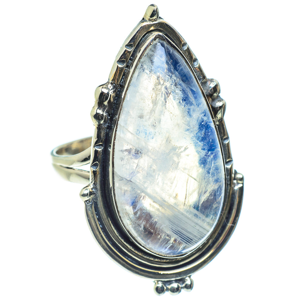 Rainbow Moonstone Rings handcrafted by Ana Silver Co - RING59125
