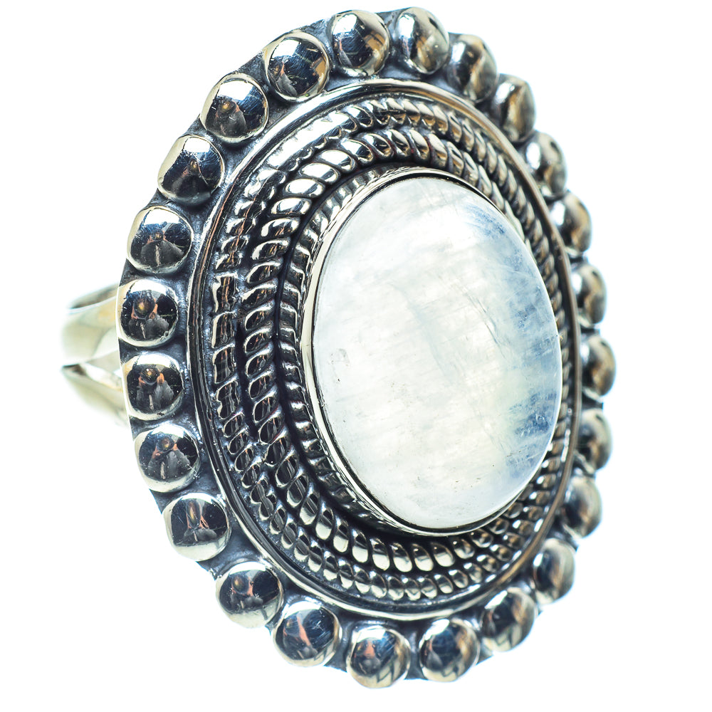 Rainbow Moonstone Rings handcrafted by Ana Silver Co - RING59150