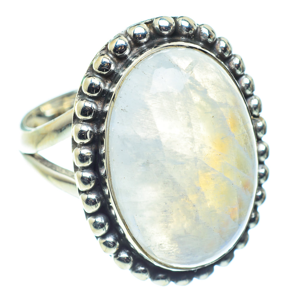 Rainbow Moonstone Rings handcrafted by Ana Silver Co - RING59235
