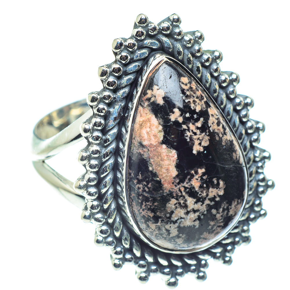 Snowflake Obsidian Rings handcrafted by Ana Silver Co - RING59257