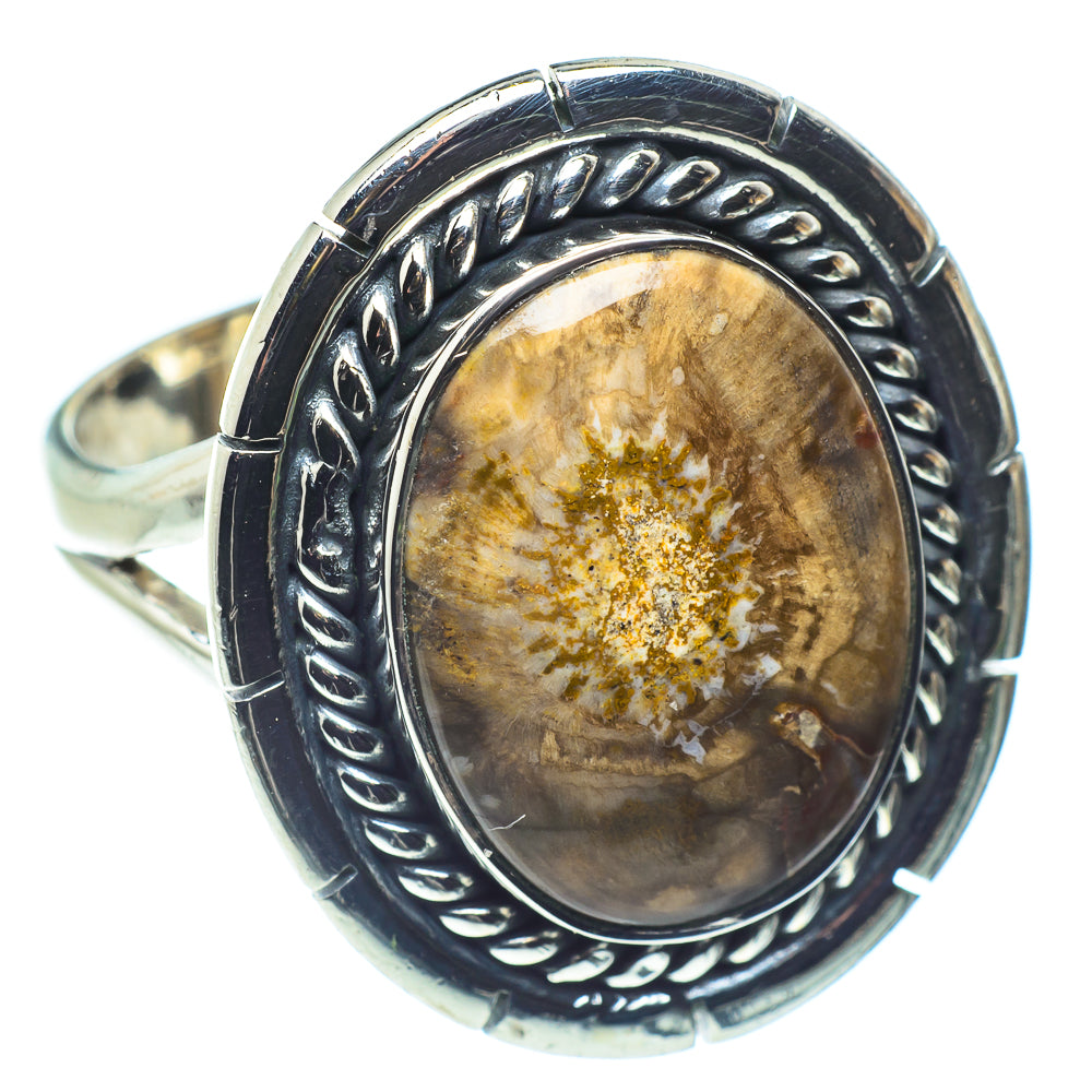 Petrified Wood Rings handcrafted by Ana Silver Co - RING59274
