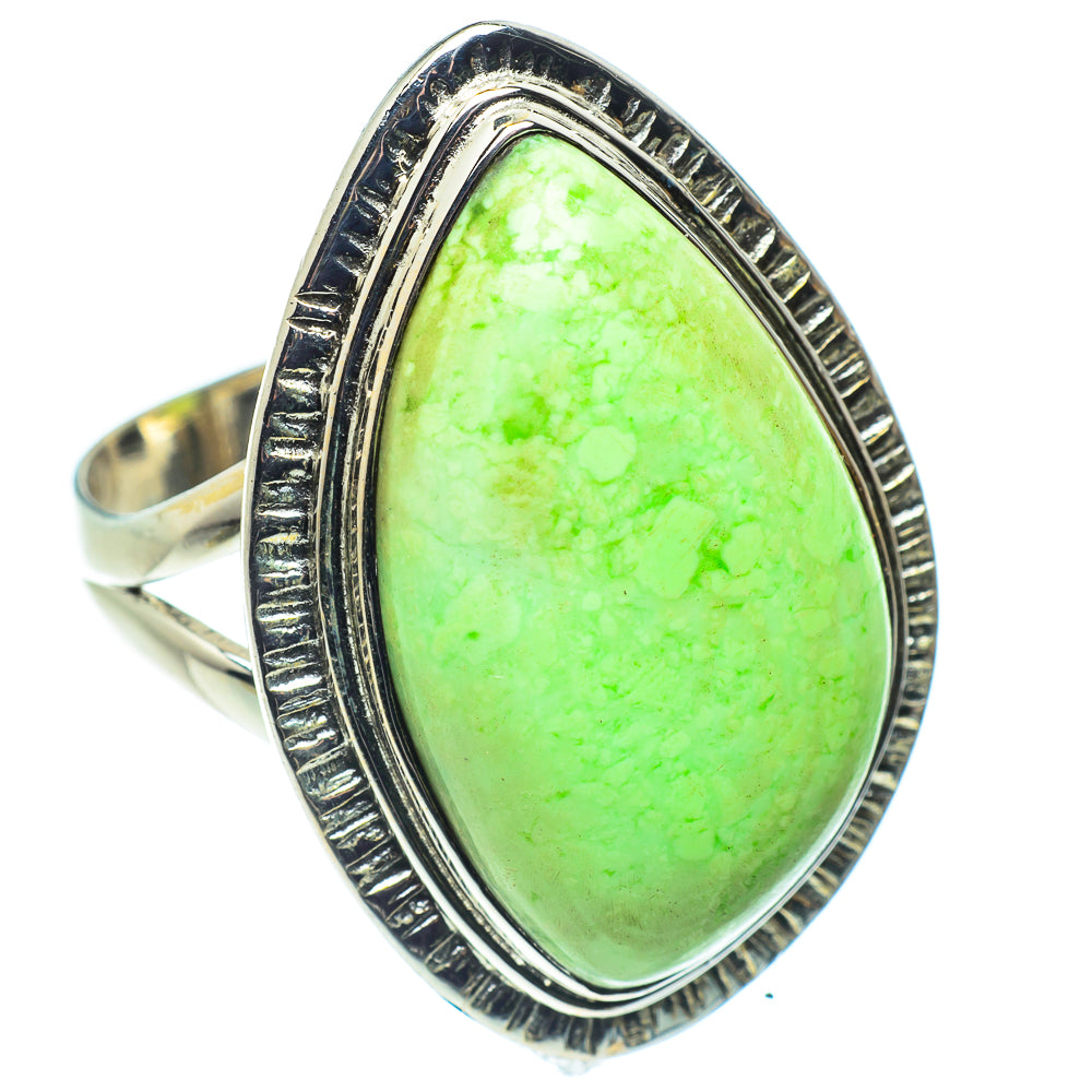 Lemon Chrysoprase Rings handcrafted by Ana Silver Co - RING59332