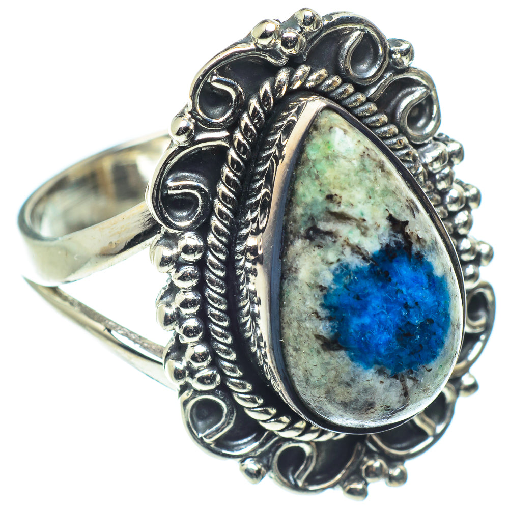 K2 Blue Azurite Rings handcrafted by Ana Silver Co - RING59361