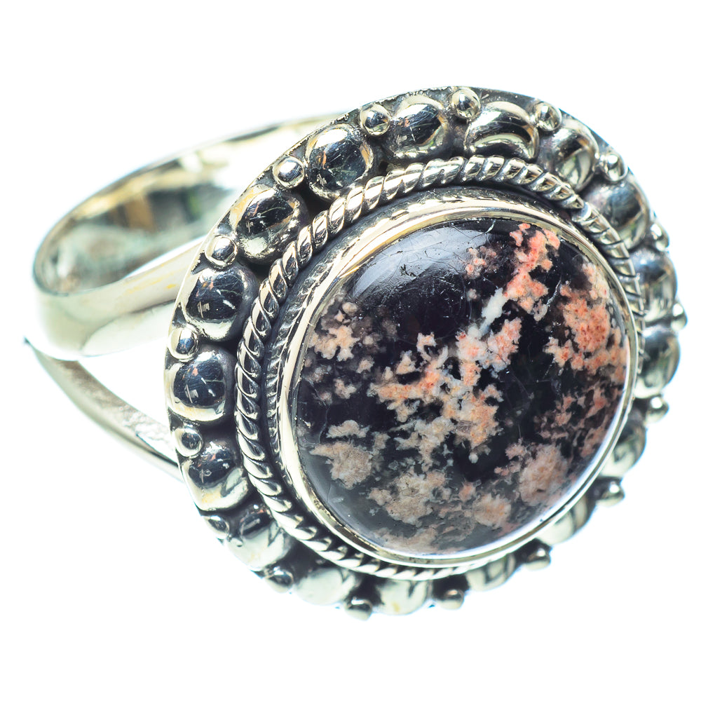Snowflake Obsidian Rings handcrafted by Ana Silver Co - RING59368