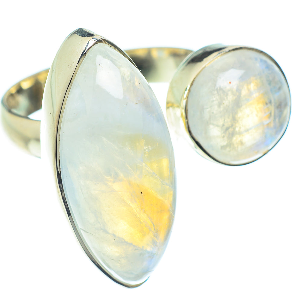 Rainbow Moonstone Rings handcrafted by Ana Silver Co - RING59442