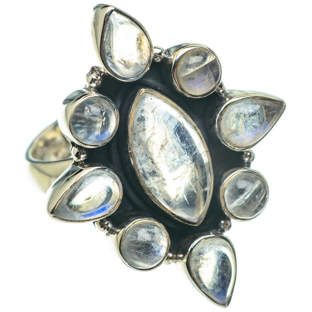 Rainbow Moonstone Rings handcrafted by Ana Silver Co - RING60380