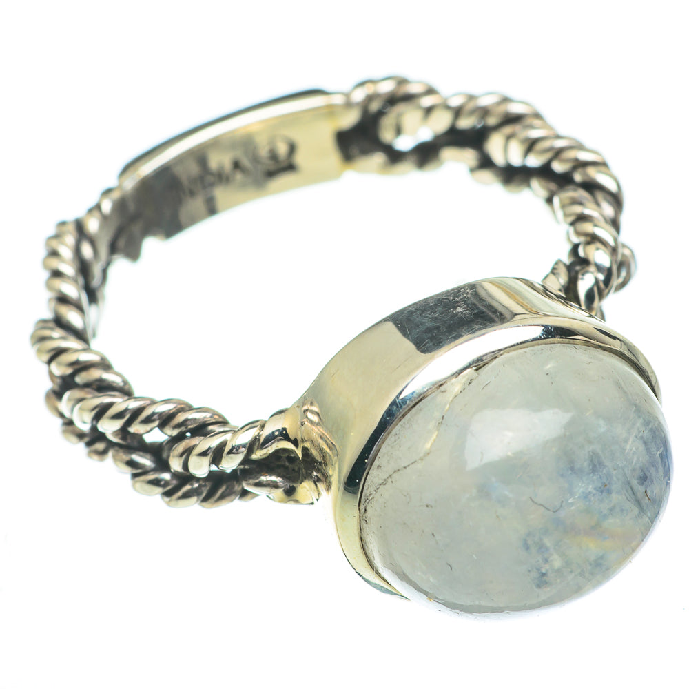 Rainbow Moonstone Rings handcrafted by Ana Silver Co - RING60779
