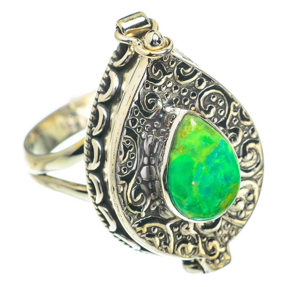 Green Copper Composite Turquoise Rings handcrafted by Ana Silver Co - RING61019