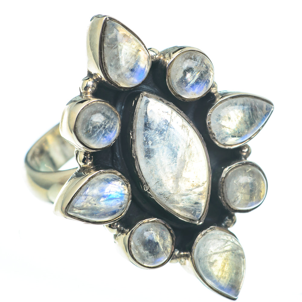 Rainbow Moonstone Rings handcrafted by Ana Silver Co - RING61217