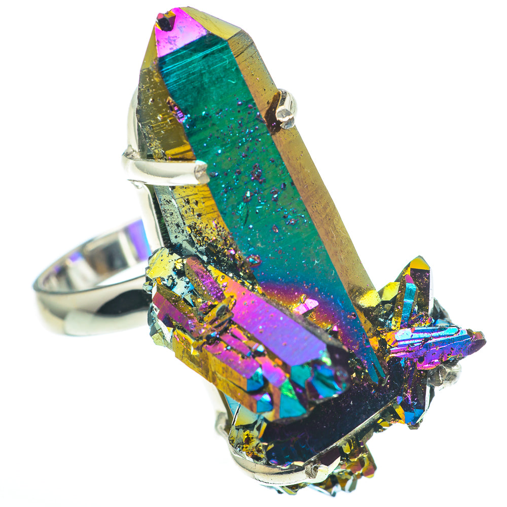 Titanium Sunshine Druzy Rings handcrafted by Ana Silver Co - RING61415