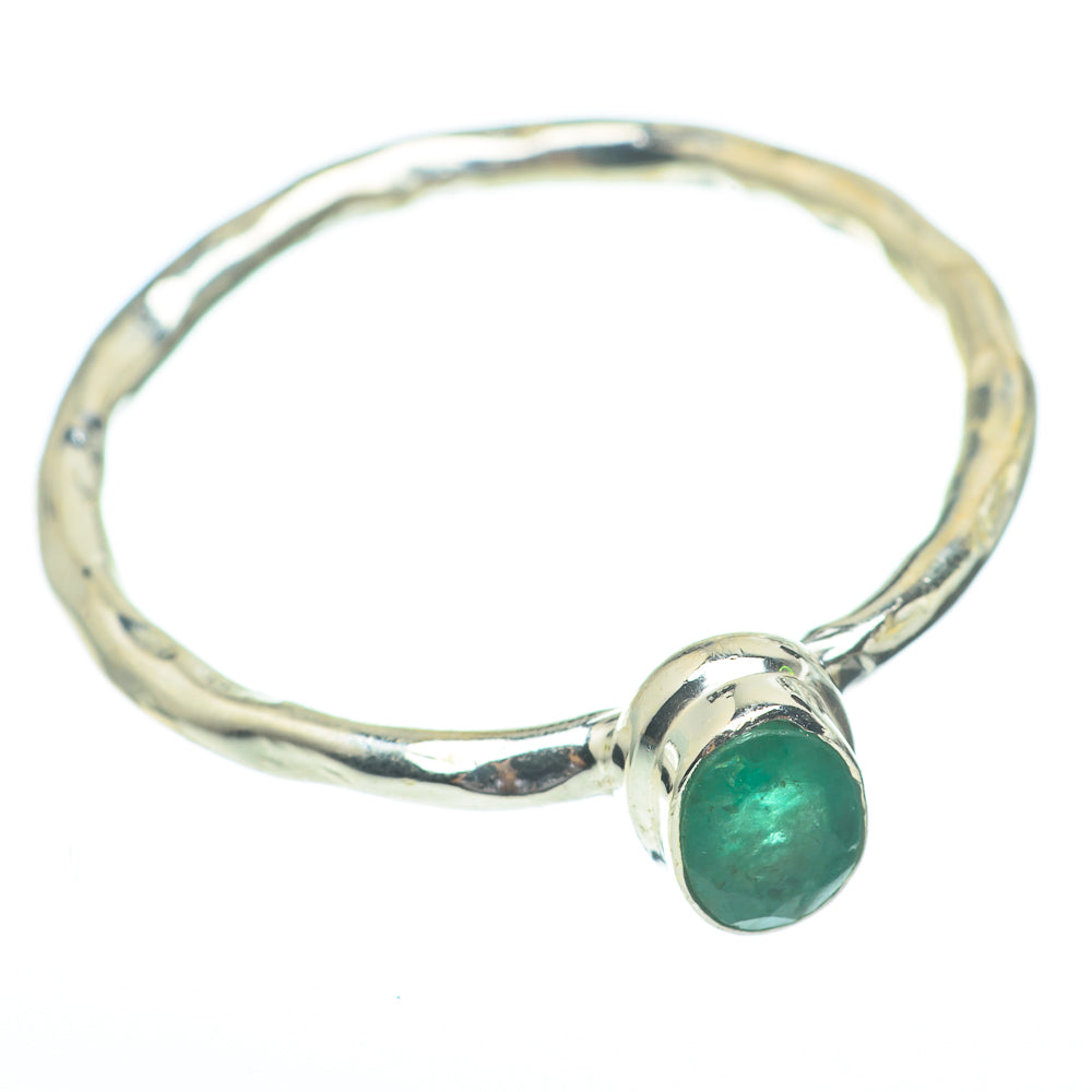Zambian Emerald Rings handcrafted by Ana Silver Co - RING61508