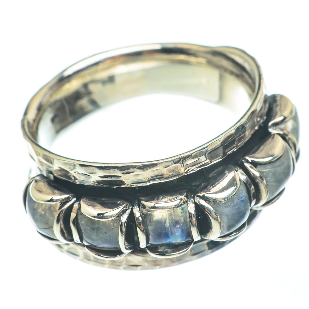 Rainbow Moonstone Rings handcrafted by Ana Silver Co - RING61793