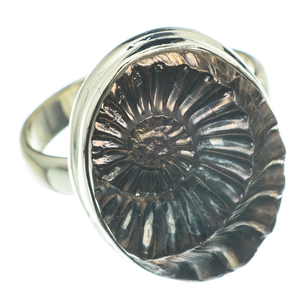 Pyrite Fossil Rings handcrafted by Ana Silver Co - RING62078