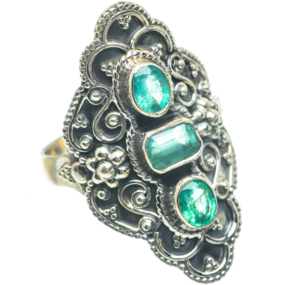 Zambian Emerald Rings handcrafted by Ana Silver Co - RING62125