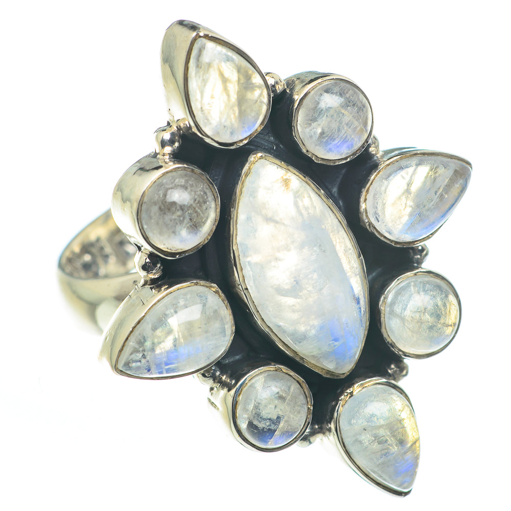 Rainbow Moonstone Rings handcrafted by Ana Silver Co - RING62560
